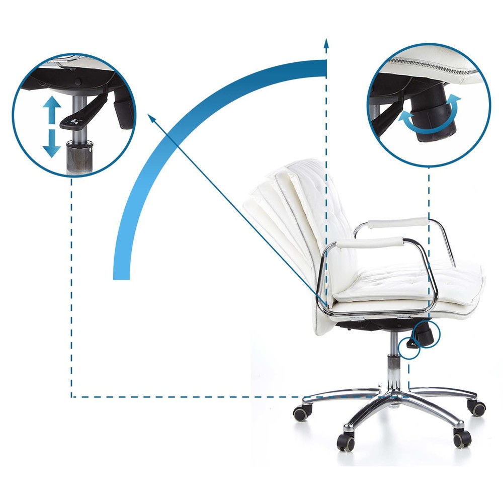 Produktabbildung Nr. 10: hjh OFFICE Bürostuhl / Chefsessel VILLA 10 Leder, cremeweiß
