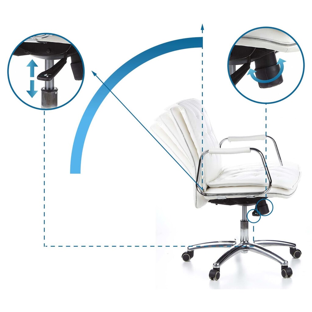 hjh OFFICE Bürostuhl / Chefsessel VILLA 10 Leder, cremeweiß Produktabbildung Nr. 12: hjh OFFICE Bürostuhl / Chefsessel VILLA 10 Leder, cremeweiß