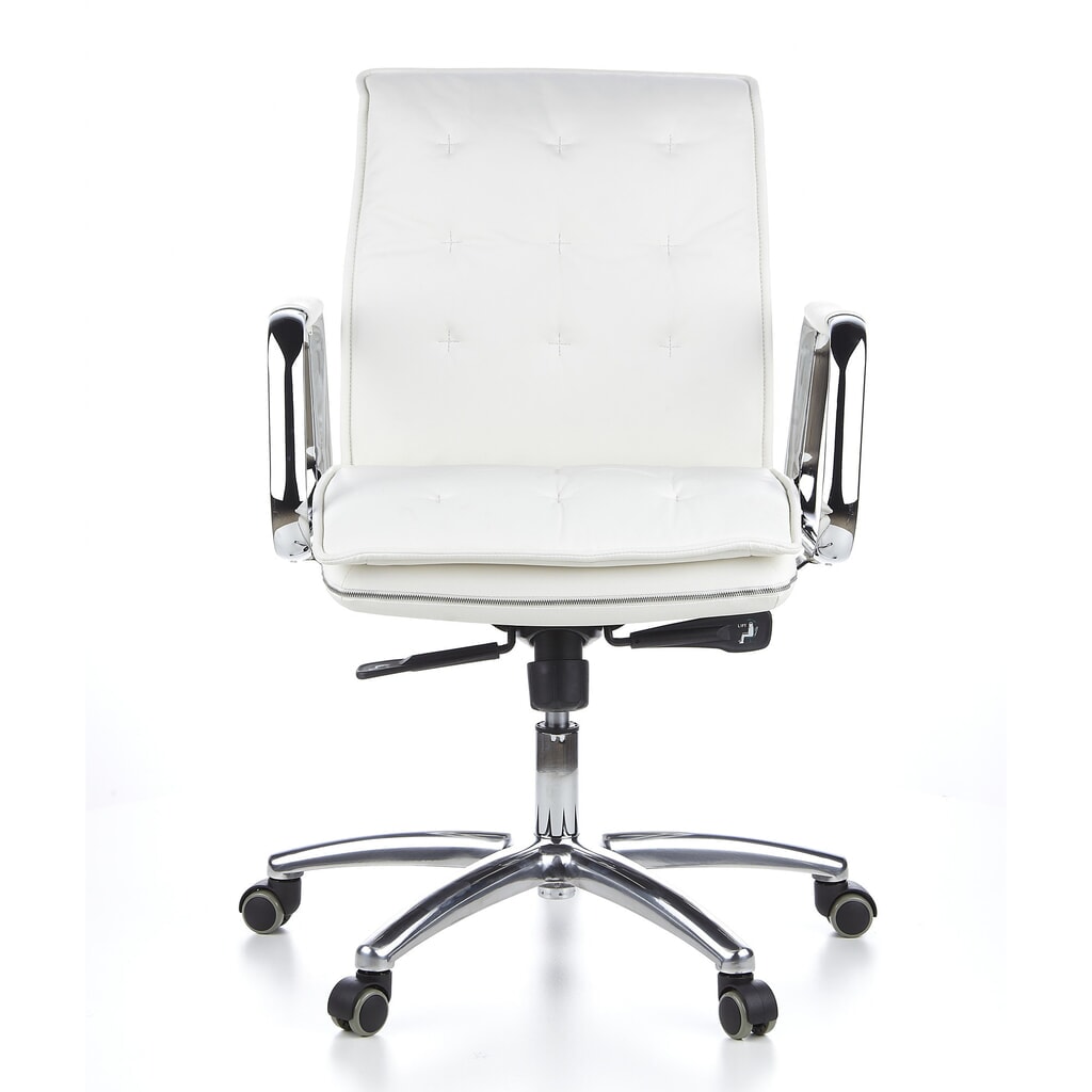 Produktabbildung: hjh OFFICE Bürostuhl / Chefsessel VILLA 10 Leder, cremeweiß