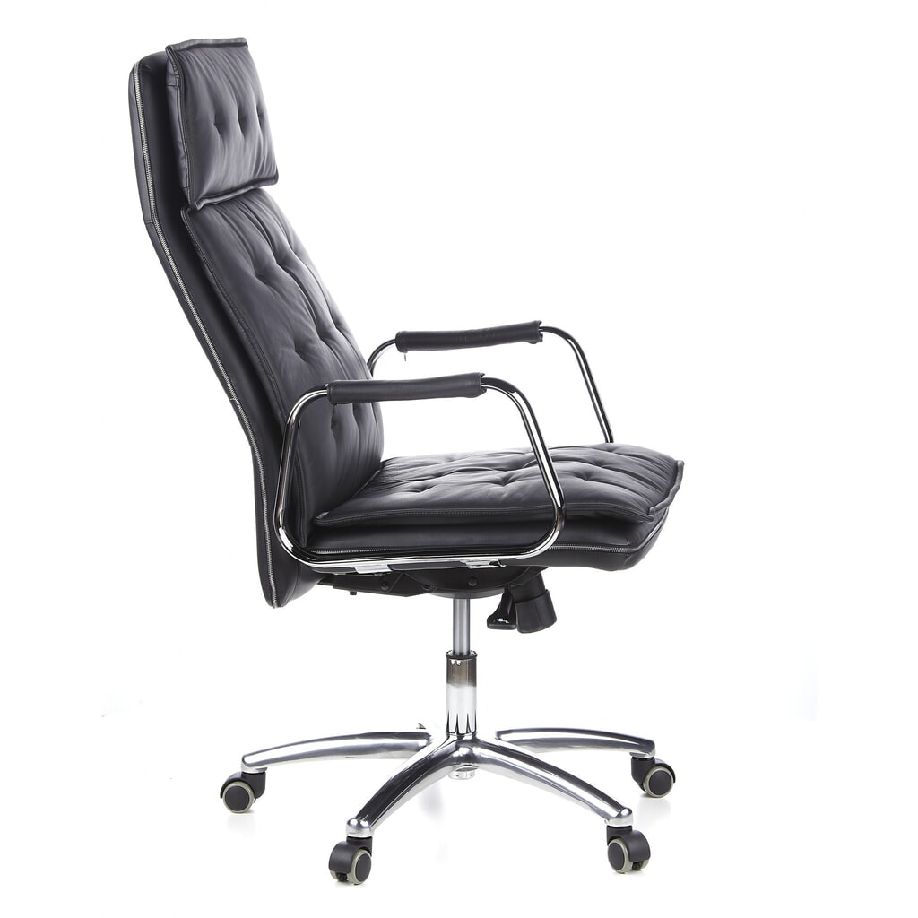 Produktabbildung Nr. 5: hjh OFFICE Bürostuhl / Chefsessel VILLA 20 Leder, schwarz