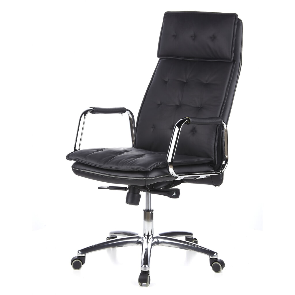 hjh OFFICE Bürostuhl / Chefsessel VILLA 20 Leder, schwarz Produktabbildung Nr. 11: hjh OFFICE Bürostuhl / Chefsessel VILLA 20 Leder, schwarz