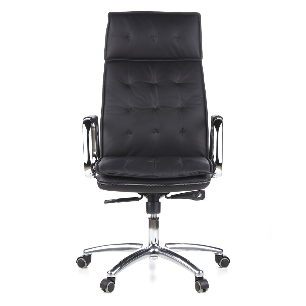 Produktabbildung Nr. 1: hjh OFFICE Bürostuhl / Chefsessel VILLA 20 Leder, schwarz