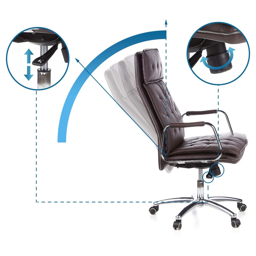 Produktabbildung Nr. 10: hjh OFFICE Bürostuhl / Chefsessel VILLA 20 Leder, braun