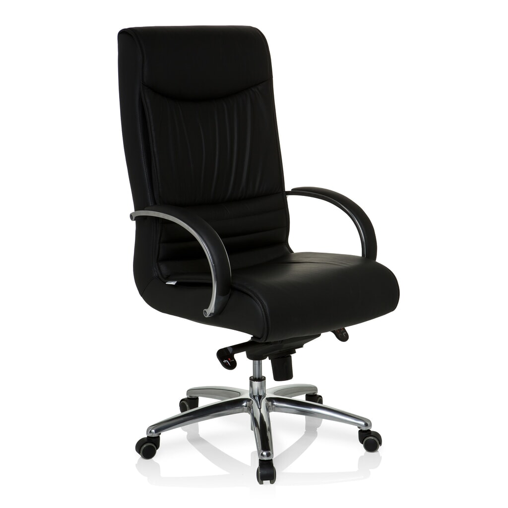hjh OFFICE Bürostuhl / Chefsessel XXL F 400 Leder/Kunstleder, schwarz Produktabbildung Nr. 2: hjh OFFICE Bürostuhl / Chefsessel XXL F 400 Leder/Kunstleder, schwarz