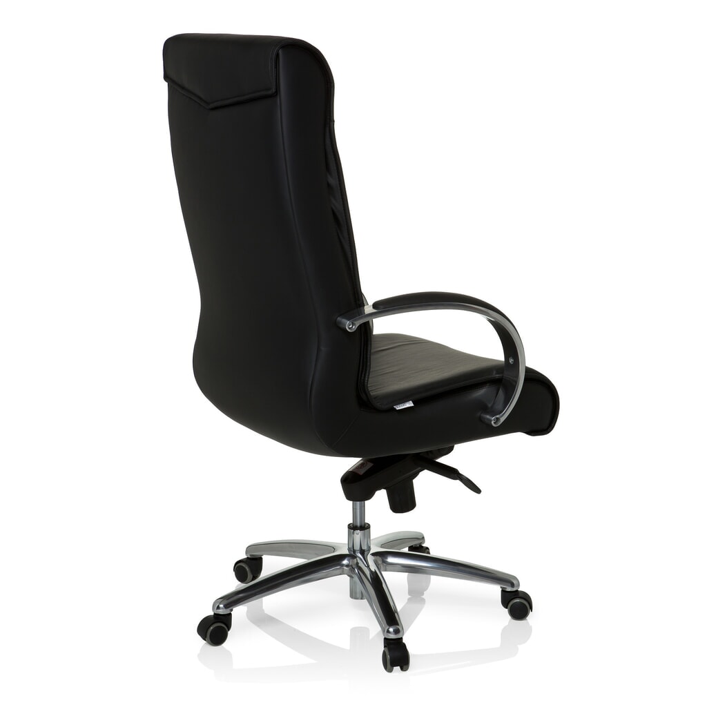 hjh OFFICE Bürostuhl / Chefsessel XXL F 400 Leder/Kunstleder, schwarz Produktabbildung Nr. 4: hjh OFFICE Bürostuhl / Chefsessel XXL F 400 Leder/Kunstleder, schwarz