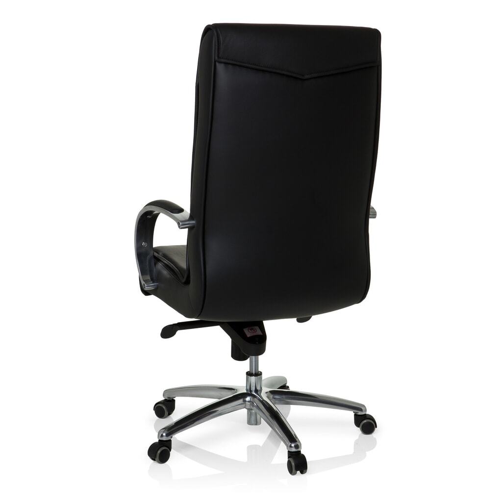 hjh OFFICE Bürostuhl / Chefsessel XXL F 400 Leder/Kunstleder, schwarz Produktabbildung Nr. 6: hjh OFFICE Bürostuhl / Chefsessel XXL F 400 Leder/Kunstleder, schwarz