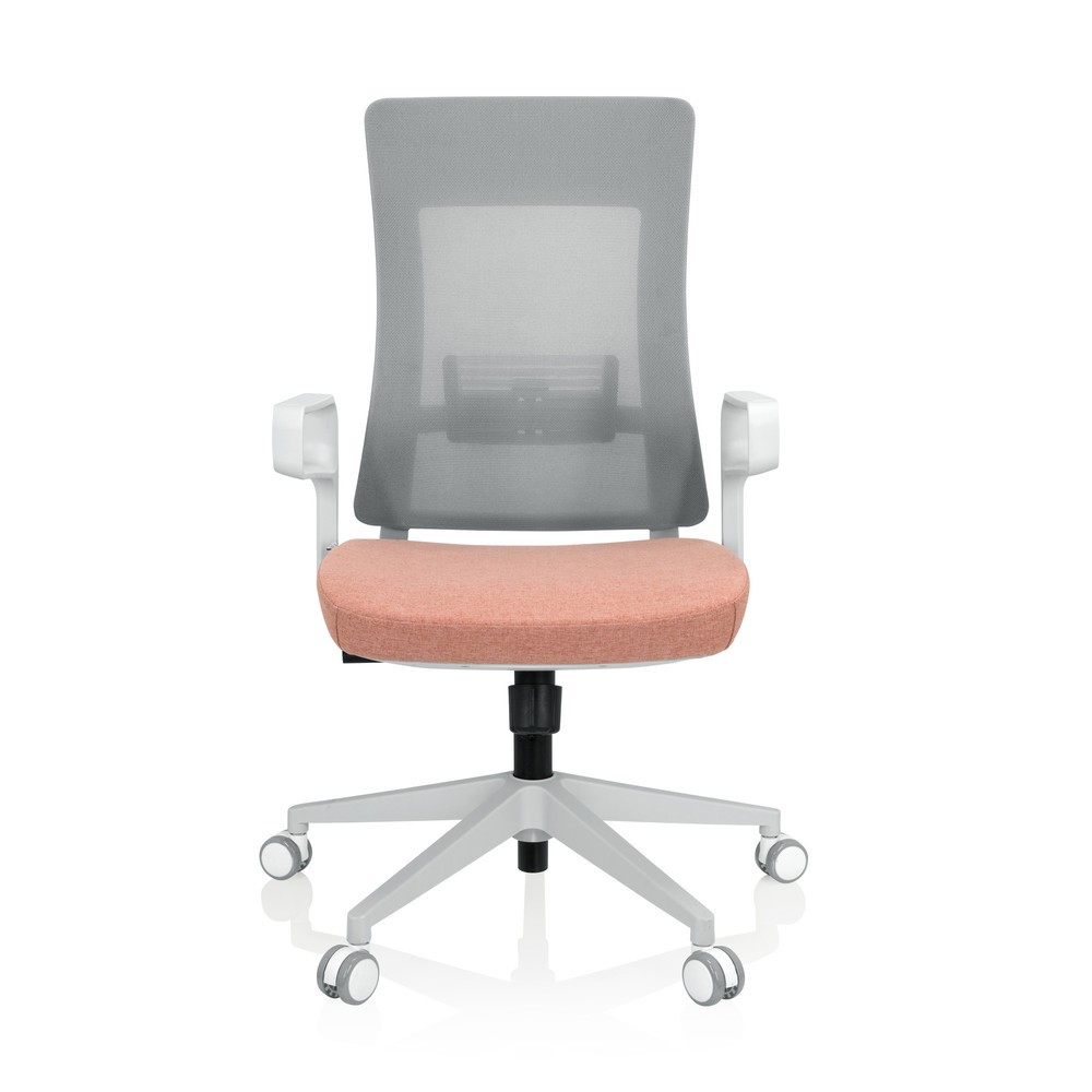 Produktabbildung: hjh OFFICE Bürostuhl / Drehstuhl COMFIO WM Netzstoff / Stoff grau / rosa