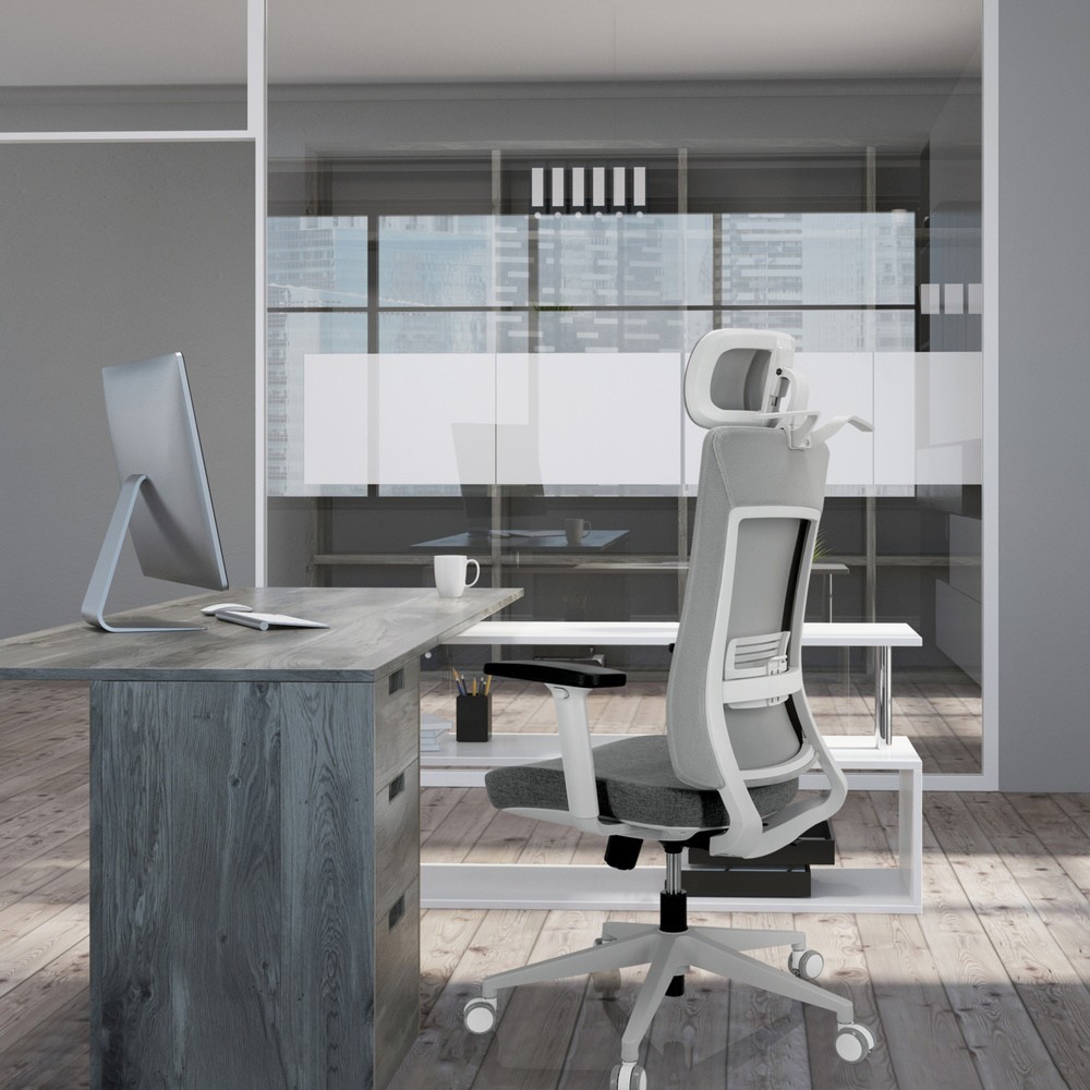 Produktabbildung Nr. 4: hjh OFFICE Bürostuhl / Drehstuhl COMFIO WMH Netzstoff / Stoff, grau