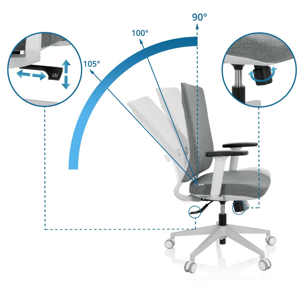 Produktabbildung Nr. 2: hjh OFFICE Bürostuhl / Drehstuhl COMFIO WP Stoff, grau