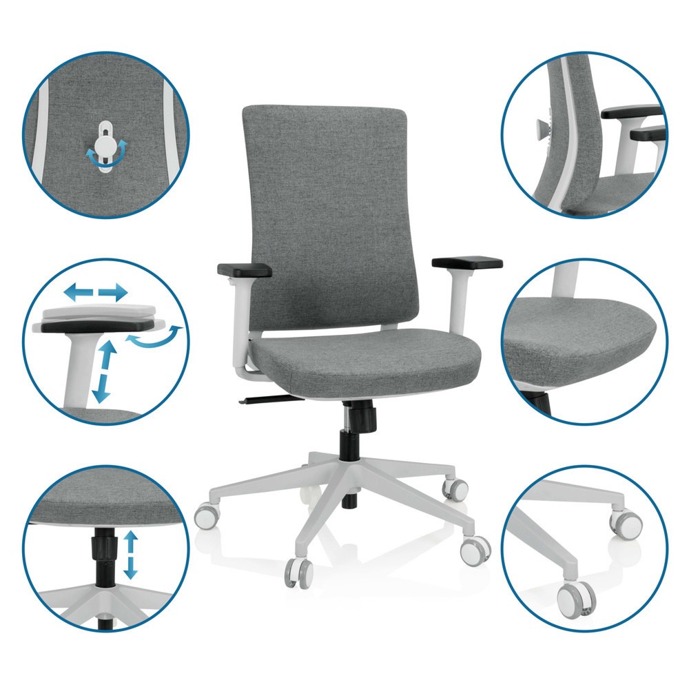 Produktabbildung Nr. 3: hjh OFFICE Bürostuhl / Drehstuhl COMFIO WP Stoff, grau