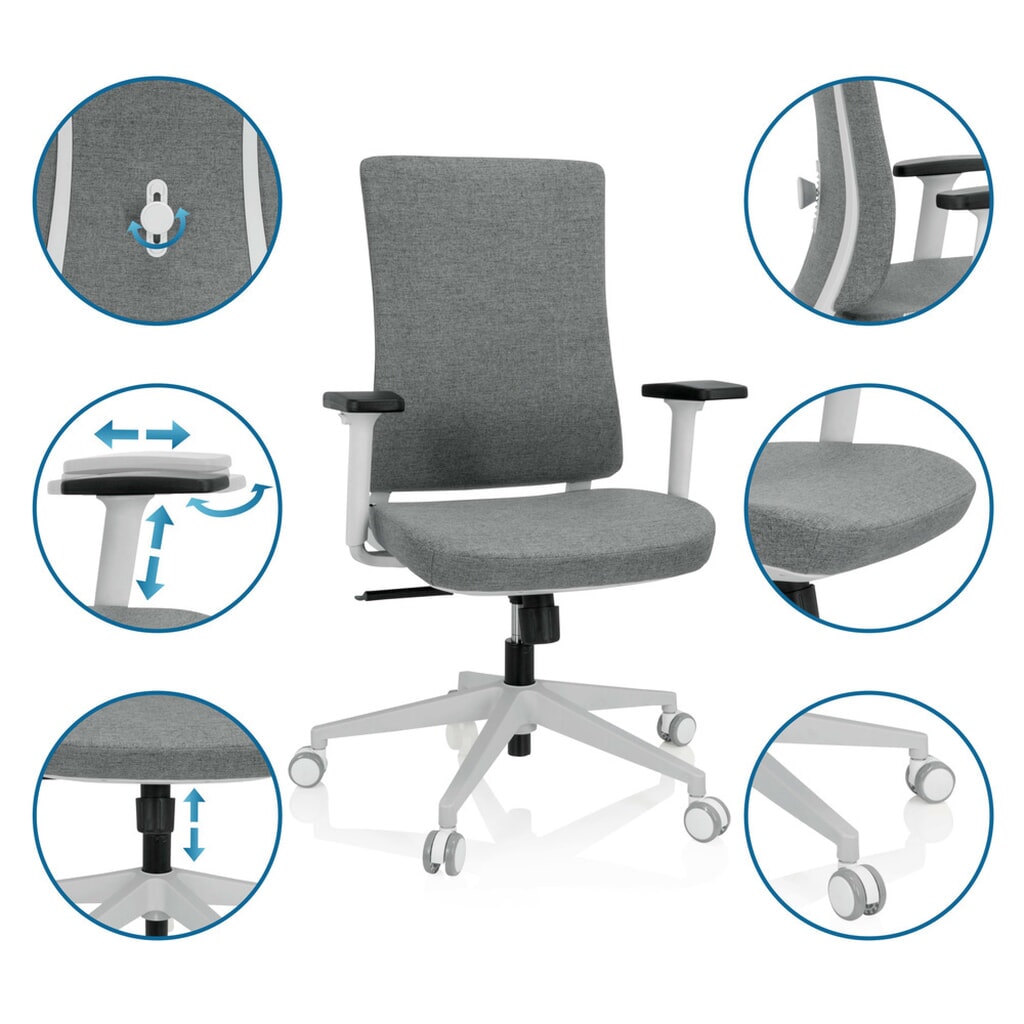 Produktabbildung Nr. 3: hjh OFFICE Bürostuhl / Drehstuhl COMFIO WP Stoff, grau