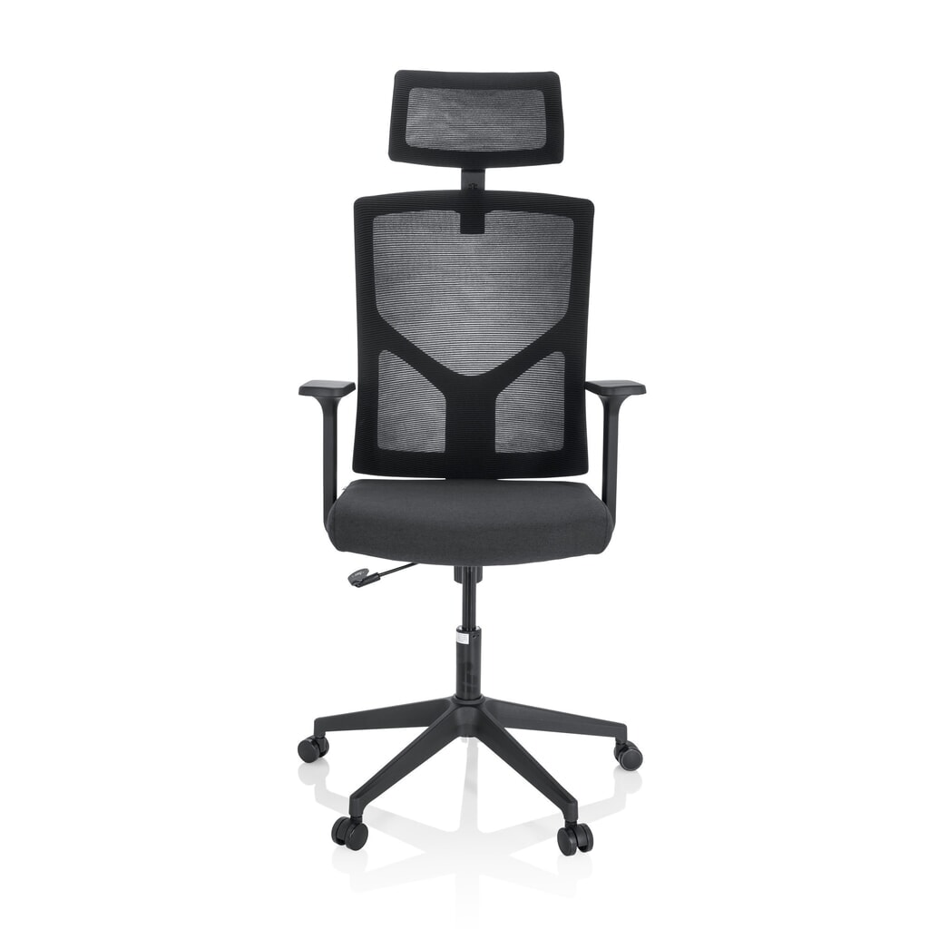 Produktabbildung: hjh OFFICE Bürostuhl / Drehstuhl BRETON B Stoff/Netzstoff, schwarz