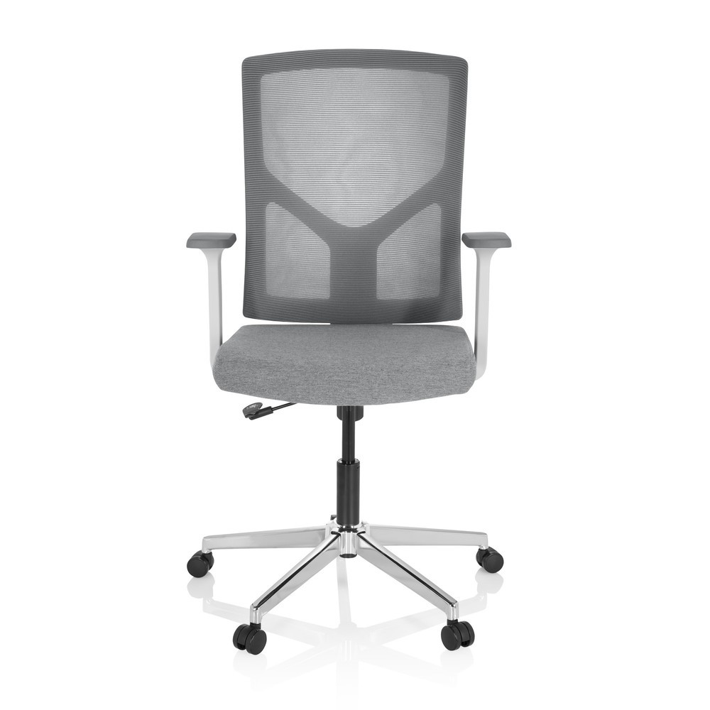 Produktabbildung: hjh OFFICE Bürostuhl / Drehstuhl BRETON BASE W Stoff/Netzstoff, grau