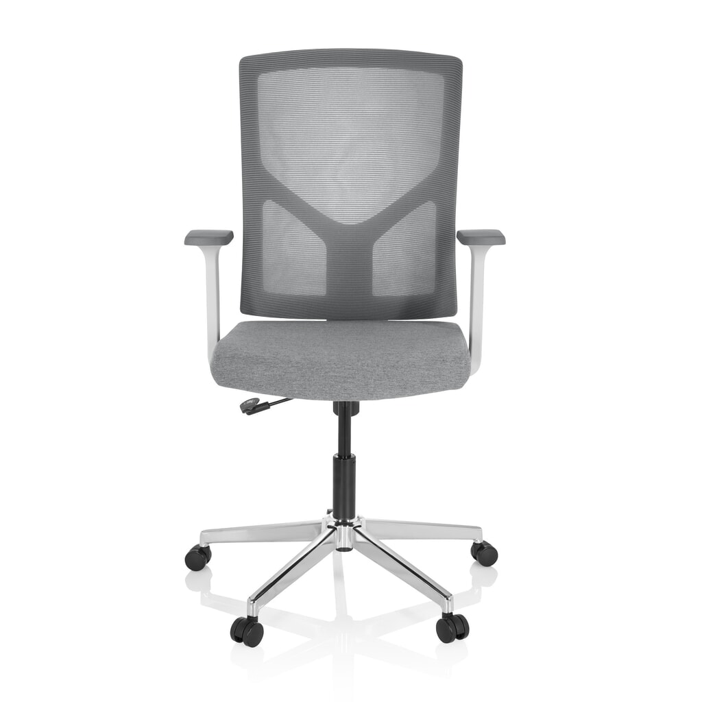 Produktabbildung: hjh OFFICE Bürostuhl / Drehstuhl BRETON BASE W Stoff/Netzstoff, grau
