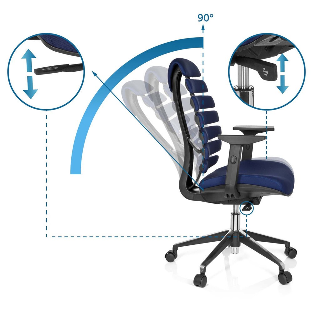 Produktabbildung Nr. 10: hjh OFFICE Bürostuhl / Drehstuhl ERGO LINE II Stoff, blau