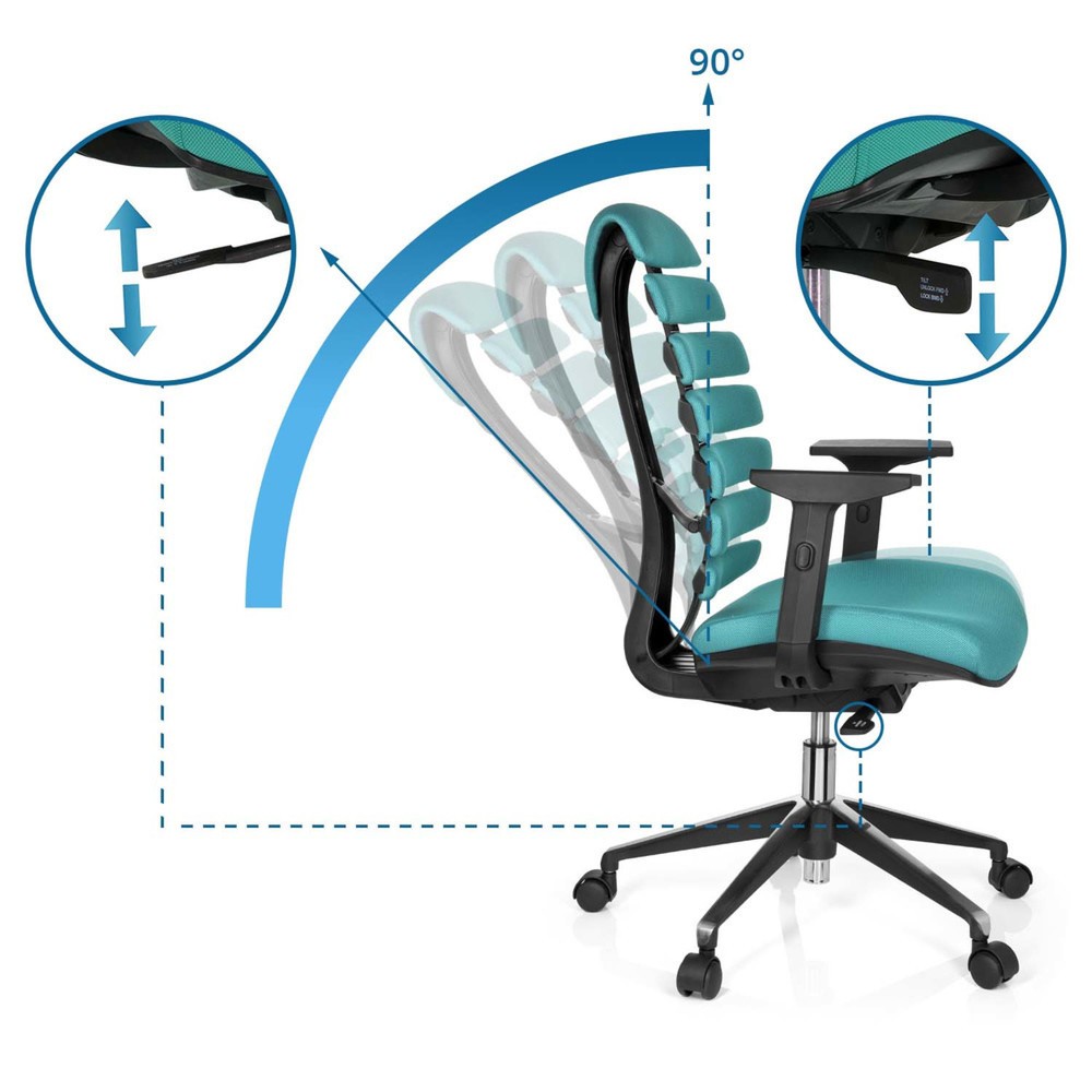 Produktabbildung Nr. 10: hjh OFFICE Bürostuhl / Drehstuhl ERGO LINE II Stoff, türkis