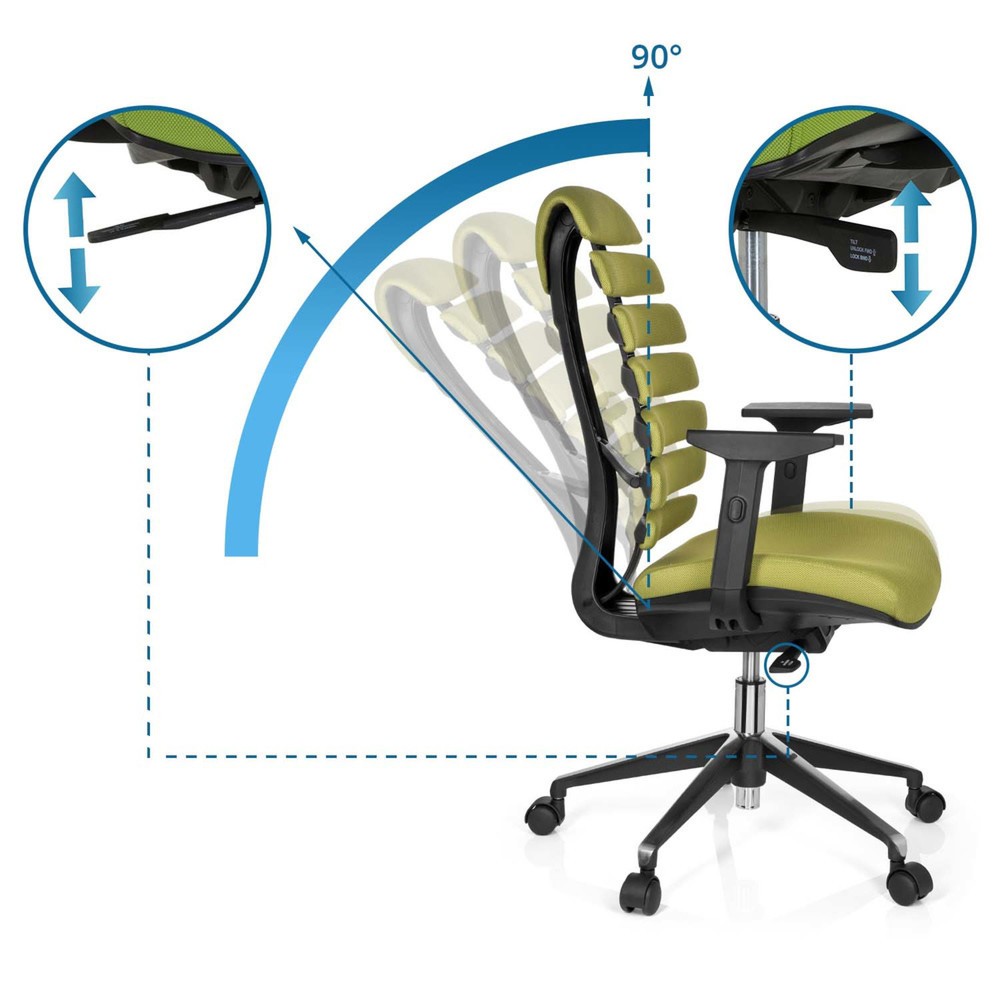 Produktabbildung Nr. 10: hjh OFFICE Bürostuhl / Drehstuhl ERGO LINE II Stoff, grün