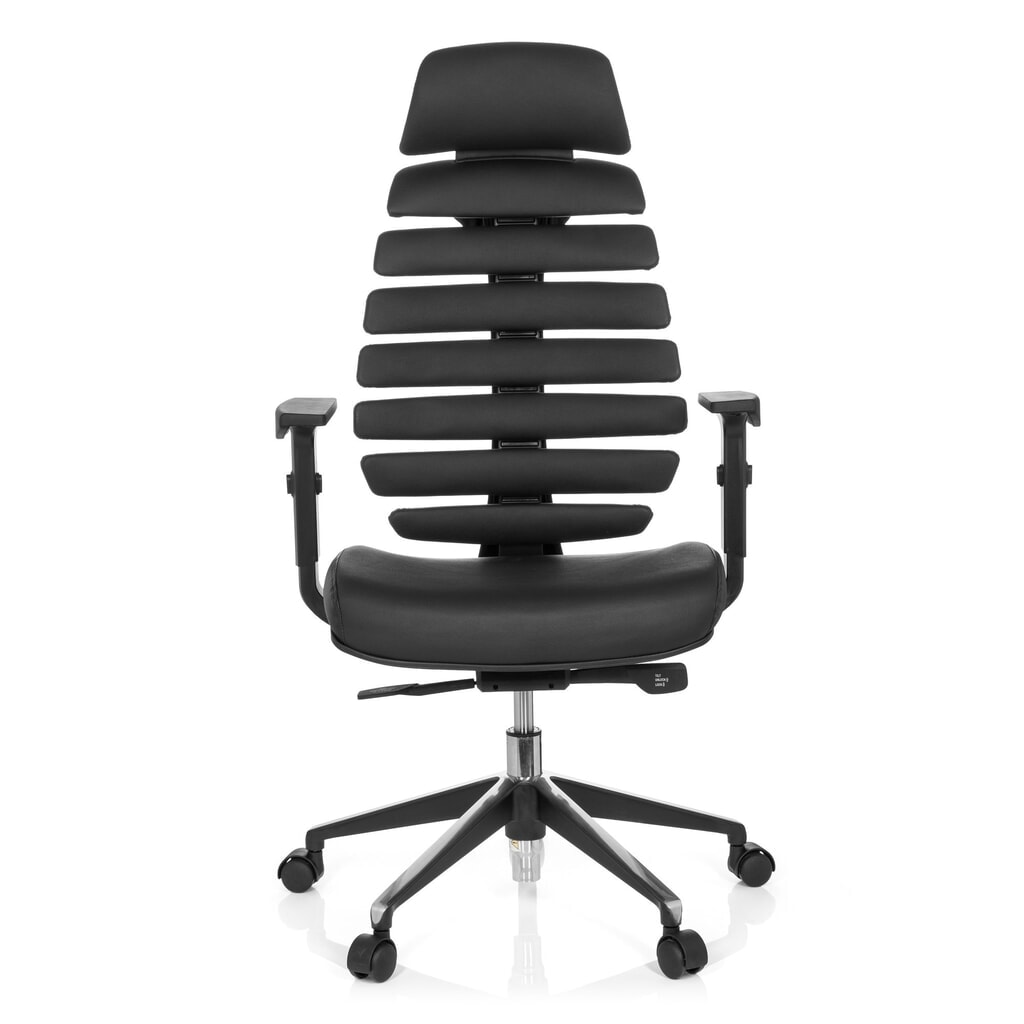 hjh OFFICE Bürostuhl / Drehstuhl ERGO LINE II PRO Leder, schwarz Produktabbildung: hjh OFFICE Bürostuhl / Drehstuhl ERGO LINE II PRO Leder, schwarz
