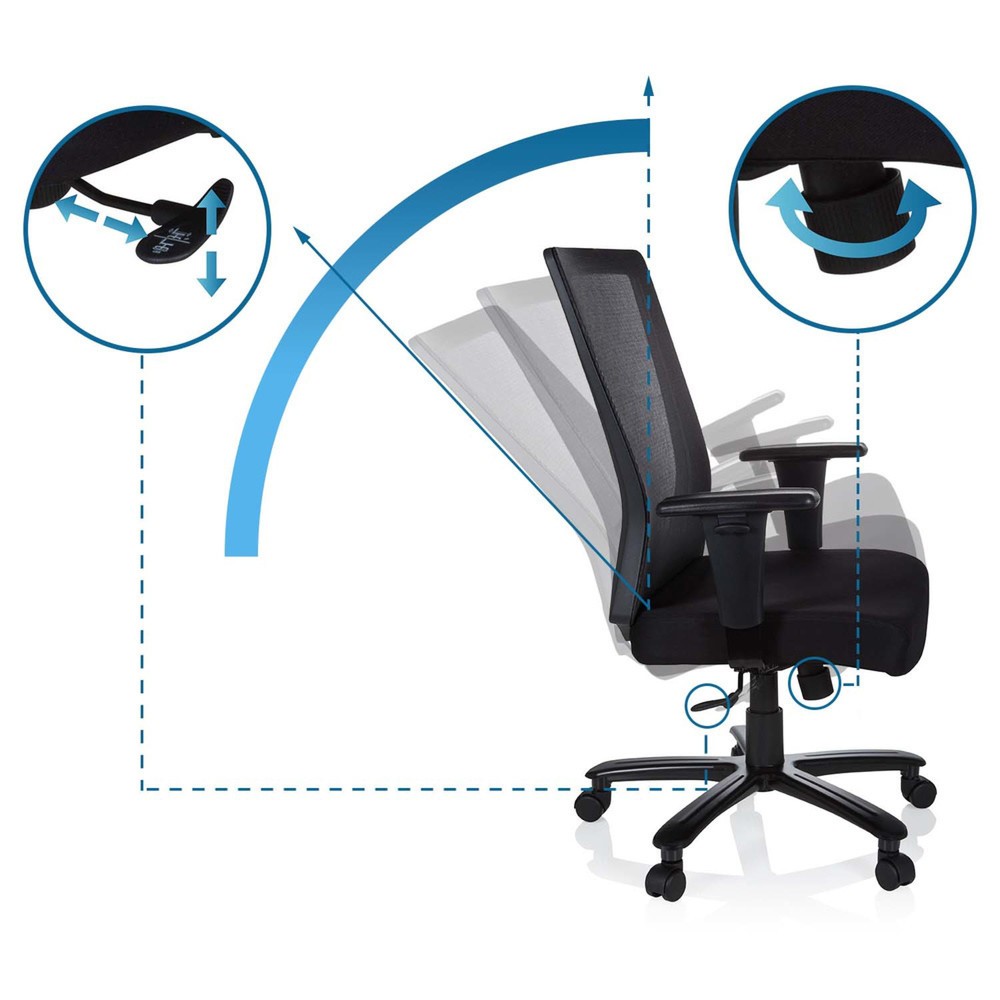 Produktabbildung Nr. 10: hjh OFFICE Bürostuhl / Drehstuhl EXTENDER Stoff/Netzstoff, schwarz