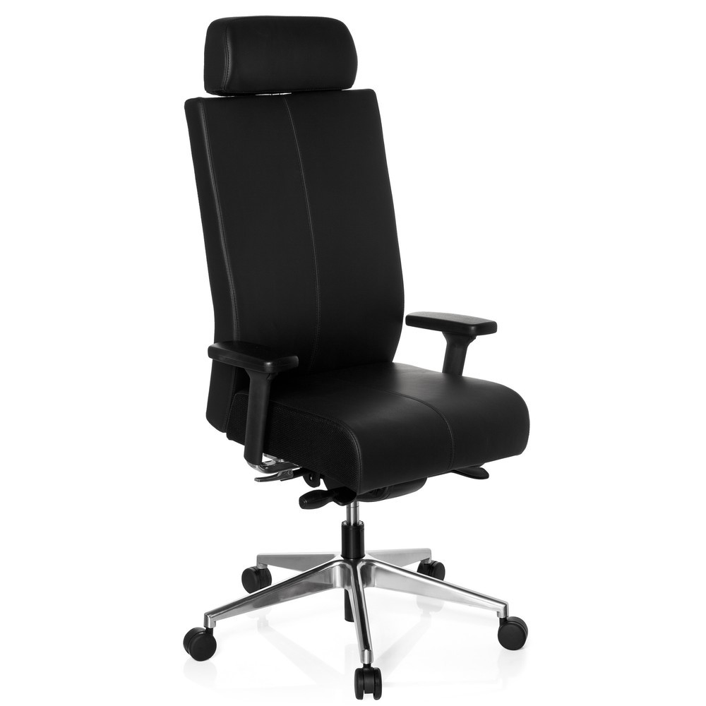 Produktabbildung Nr. 2: hjh OFFICE Bürostuhl / Drehstuhl PRO-TEC XXL Leder, schwarz