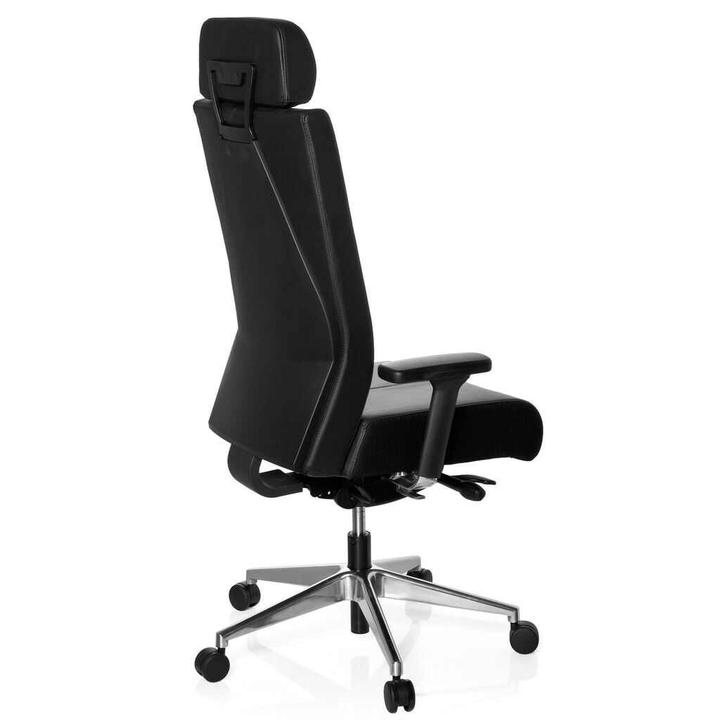 hjh OFFICE Bürostuhl / Drehstuhl PRO-TEC XXL Leder, schwarz Produktabbildung Nr. 6: hjh OFFICE Bürostuhl / Drehstuhl PRO-TEC XXL Leder, schwarz