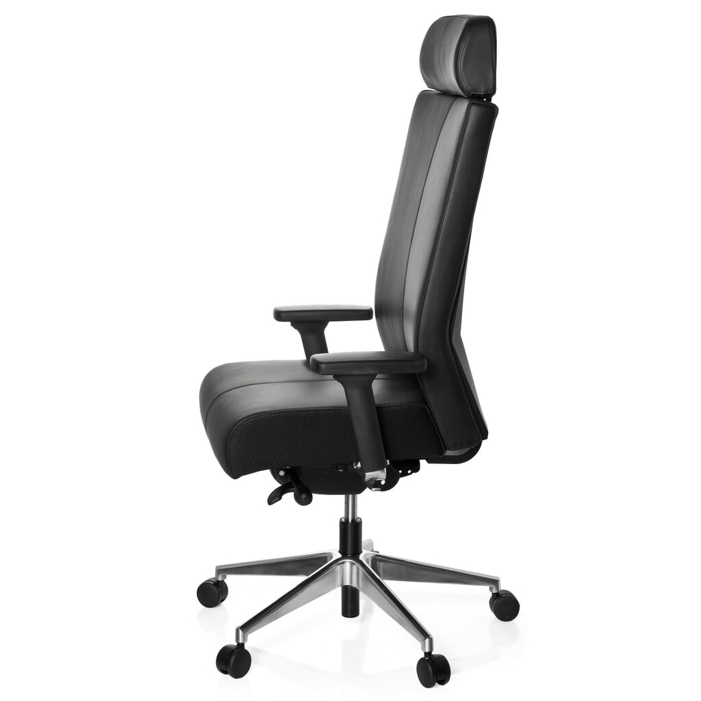 hjh OFFICE Bürostuhl / Drehstuhl PRO-TEC XXL Leder, schwarz Produktabbildung Nr. 10: hjh OFFICE Bürostuhl / Drehstuhl PRO-TEC XXL Leder, schwarz