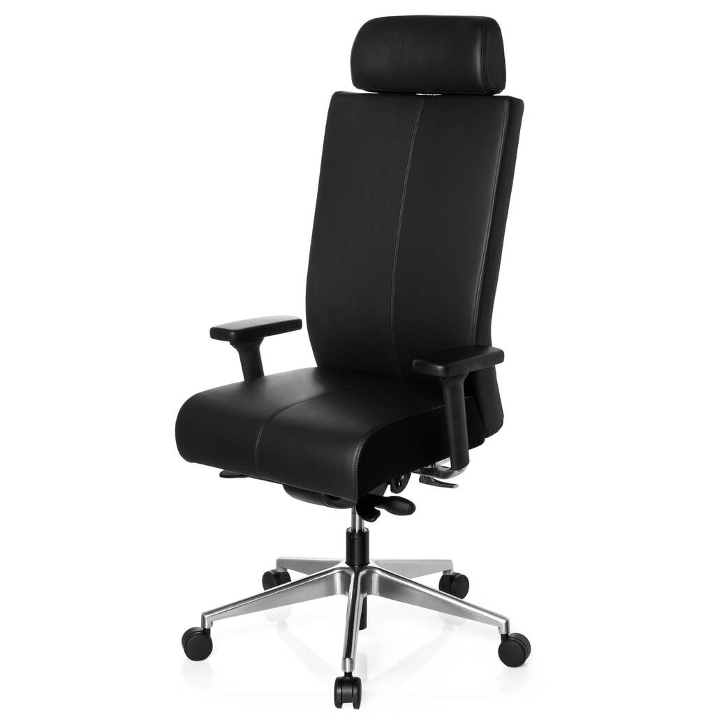 hjh OFFICE Bürostuhl / Drehstuhl PRO-TEC XXL Leder, schwarz Produktabbildung Nr. 11: hjh OFFICE Bürostuhl / Drehstuhl PRO-TEC XXL Leder, schwarz