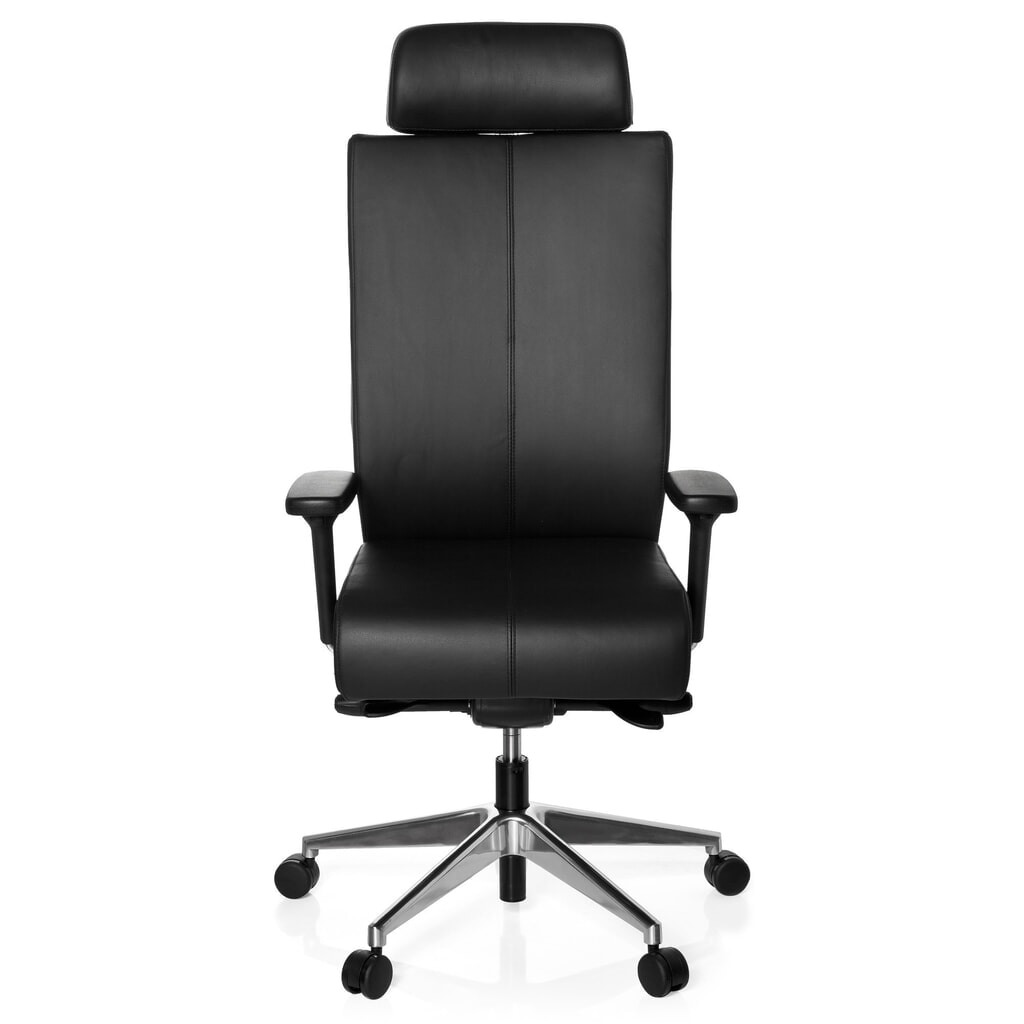 hjh OFFICE Bürostuhl / Drehstuhl PRO-TEC XXL Leder, schwarz Produktabbildung: hjh OFFICE Bürostuhl / Drehstuhl PRO-TEC XXL Leder, schwarz