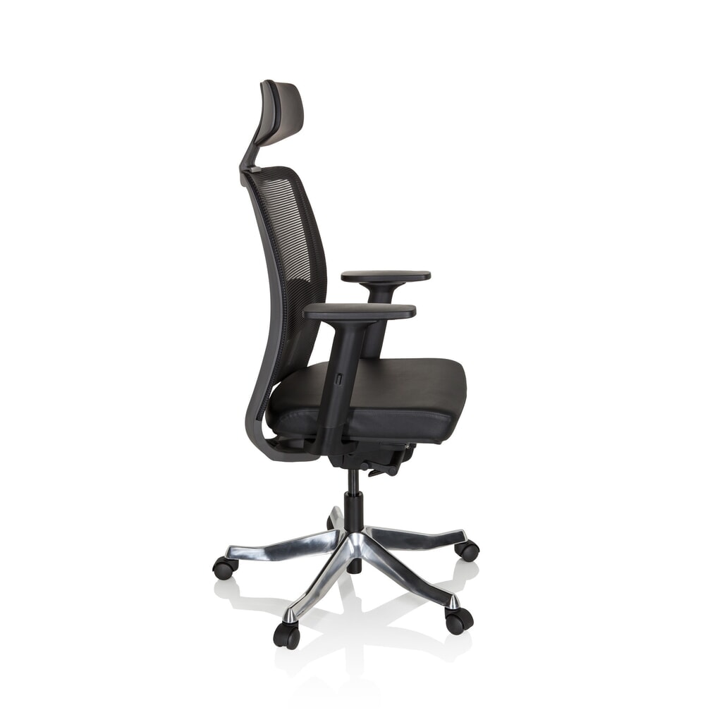hjh OFFICE Bürostuhl / Drehstuhl SENATOR PRO Leder, Netzstoff, schwarz Produktabbildung Nr. 4: hjh OFFICE Bürostuhl / Drehstuhl SENATOR PRO Leder, Netzstoff, schwarz