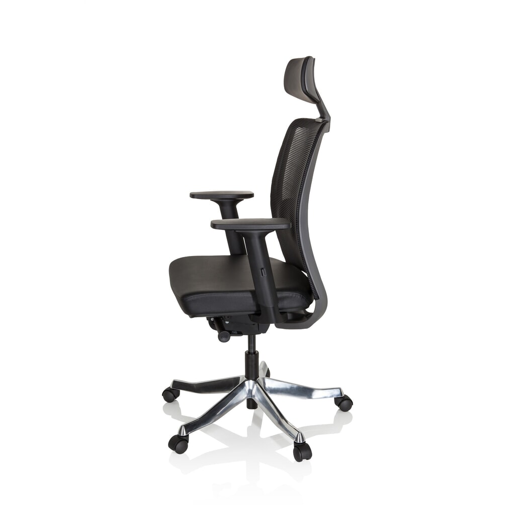 Produktabbildung Nr. 9: hjh OFFICE Bürostuhl / Drehstuhl SENATOR PRO Leder, Netzstoff, schwarz