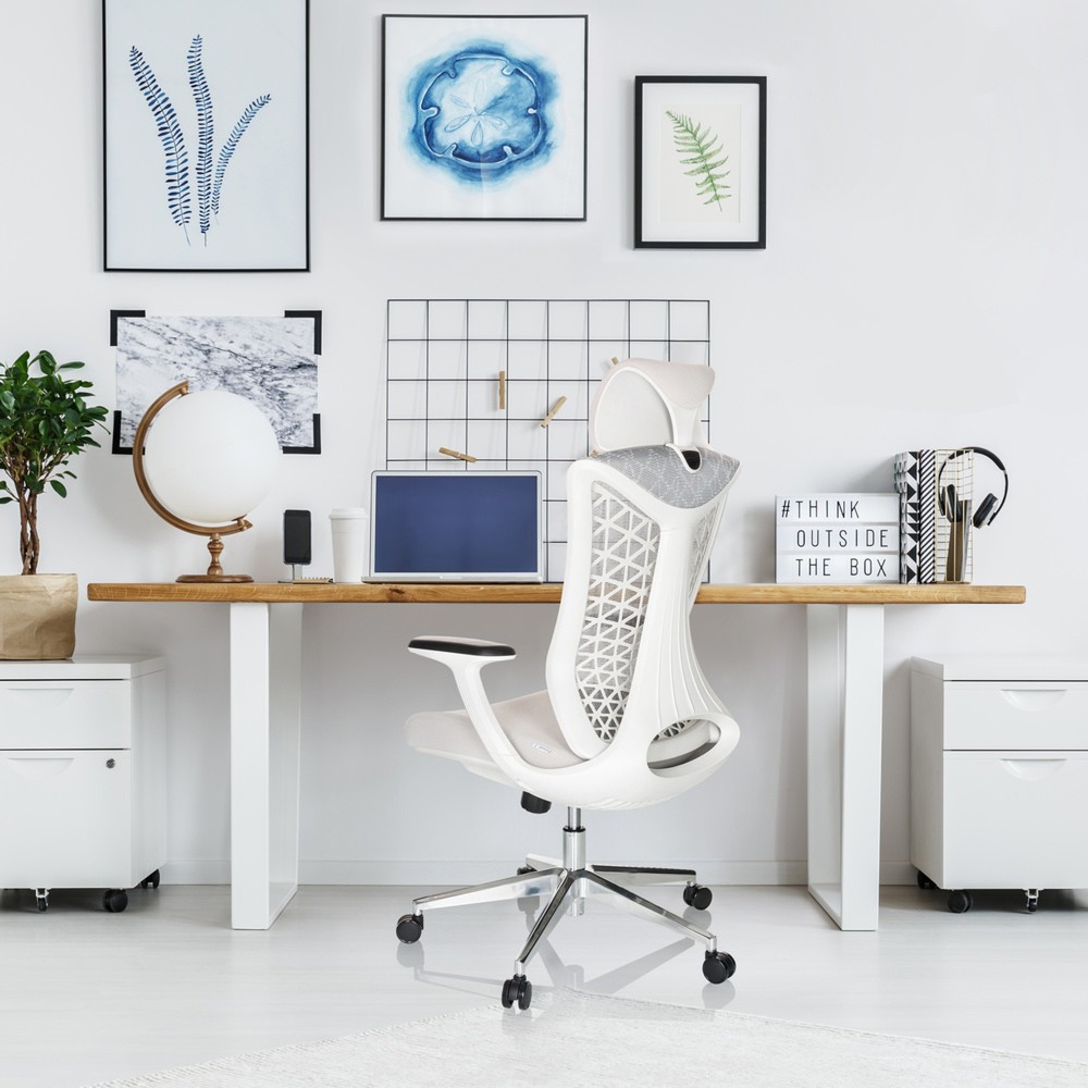 Produktabbildung Nr. 4: hjh OFFICE Bürostuhl / Drehstuhl FALEO W Netzstoff / Stoff, grau