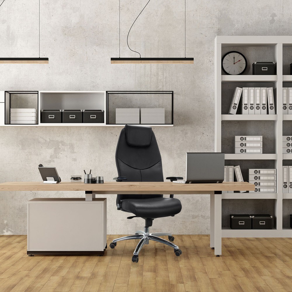 Produktabbildung Nr. 3: hjh OFFICE Bürostuhl / Chefsessel FERRARA Leder, schwarz