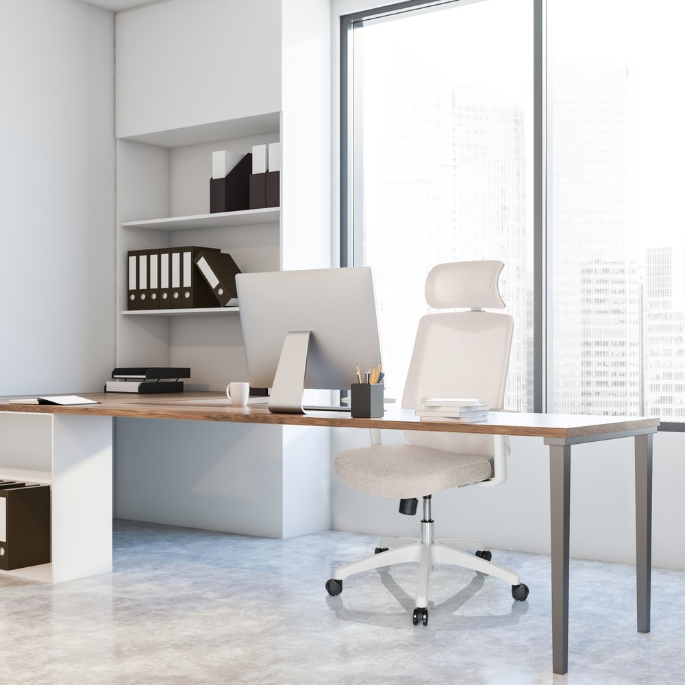 Produktabbildung Nr. 6: hjh OFFICE Bürostuhl / Drehstuhl MIKEO W Netzstoff / Stoff, beige