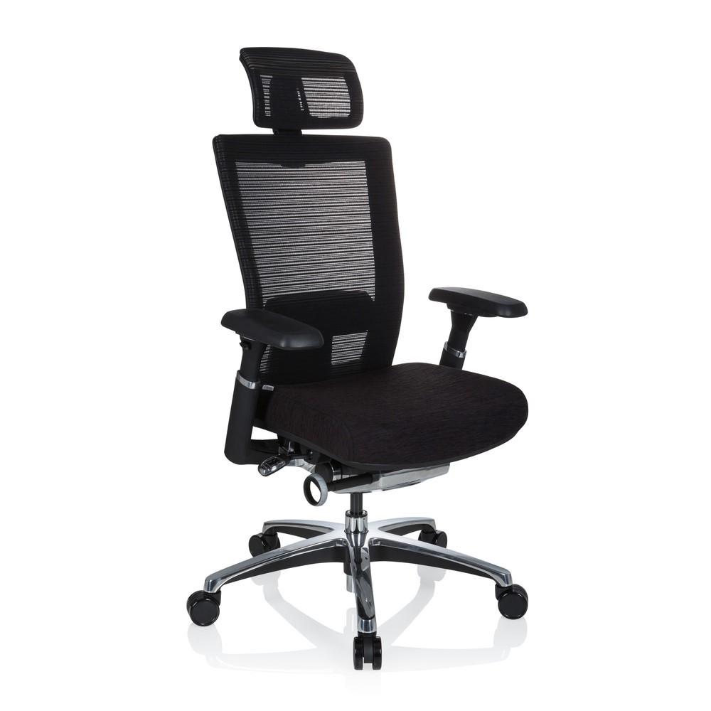 Produktabbildung Nr. 2: hjh OFFICE Bürostuhl NOVA PRO I ALU Stoff/Netzstoff, schwarz