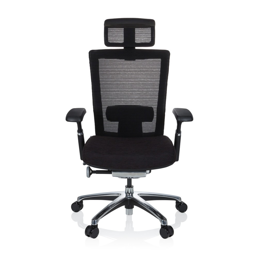 Produktabbildung: hjh OFFICE Bürostuhl NOVA PRO I ALU Stoff/Netzstoff, schwarz