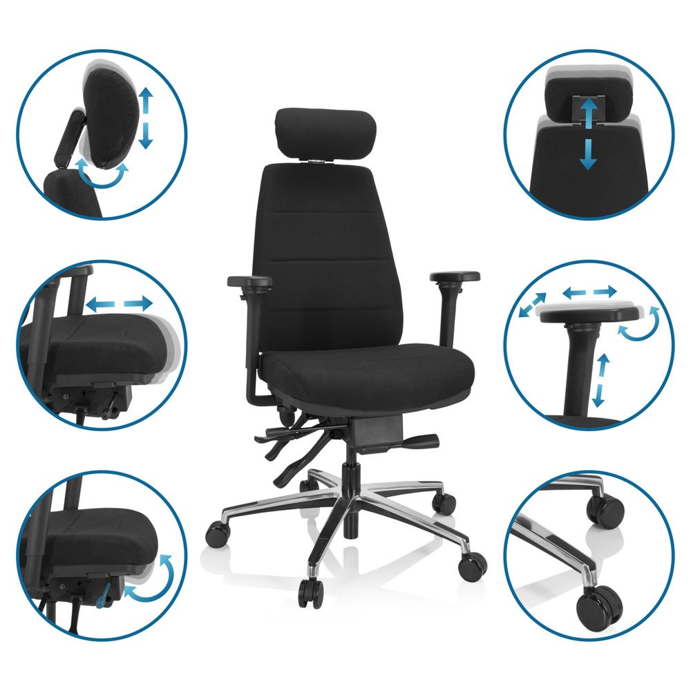 Produktabbildung Nr. 3: hjh OFFICE Bürostuhl / Drehstuhl PHOENIX PRO I Stoff, schwarz