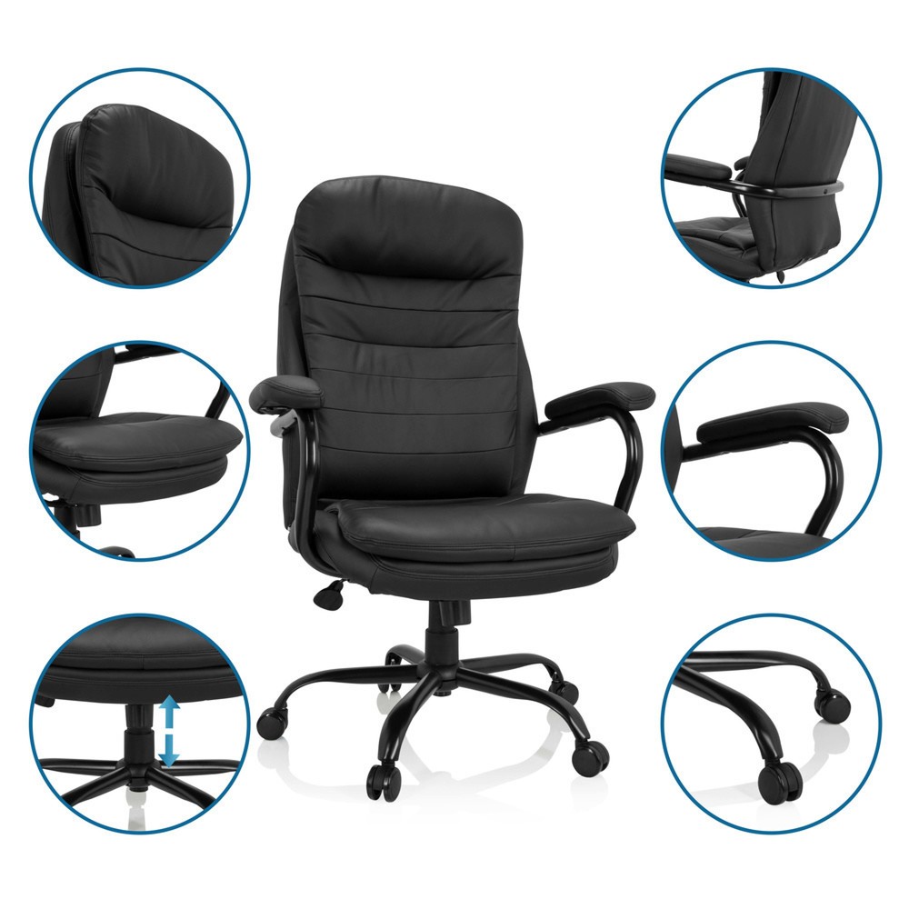 Produktabbildung Nr. 3: hjh OFFICE Bürostuhl / Chefsessel RELAX XXL B PU, schwarz