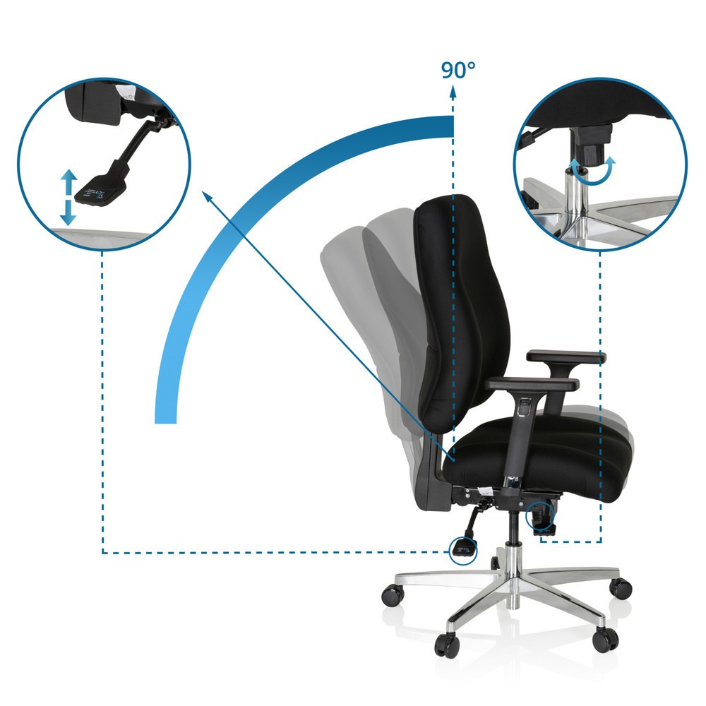 Produktabbildung Nr. 2: hjh OFFICE Bürostuhl / Chefsessel ZENIT COMFORT, schwarz