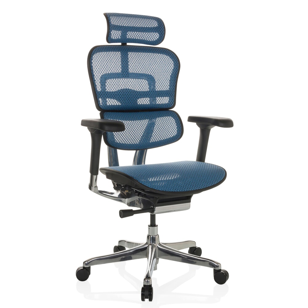 Produktabbildung Nr. 6: hjh OFFICE Chefsessel ERGOHUMAN GEN2, Tragkraft 150 kg, Netzstoff, Sitzhöhe 480 - 590 mm, blau