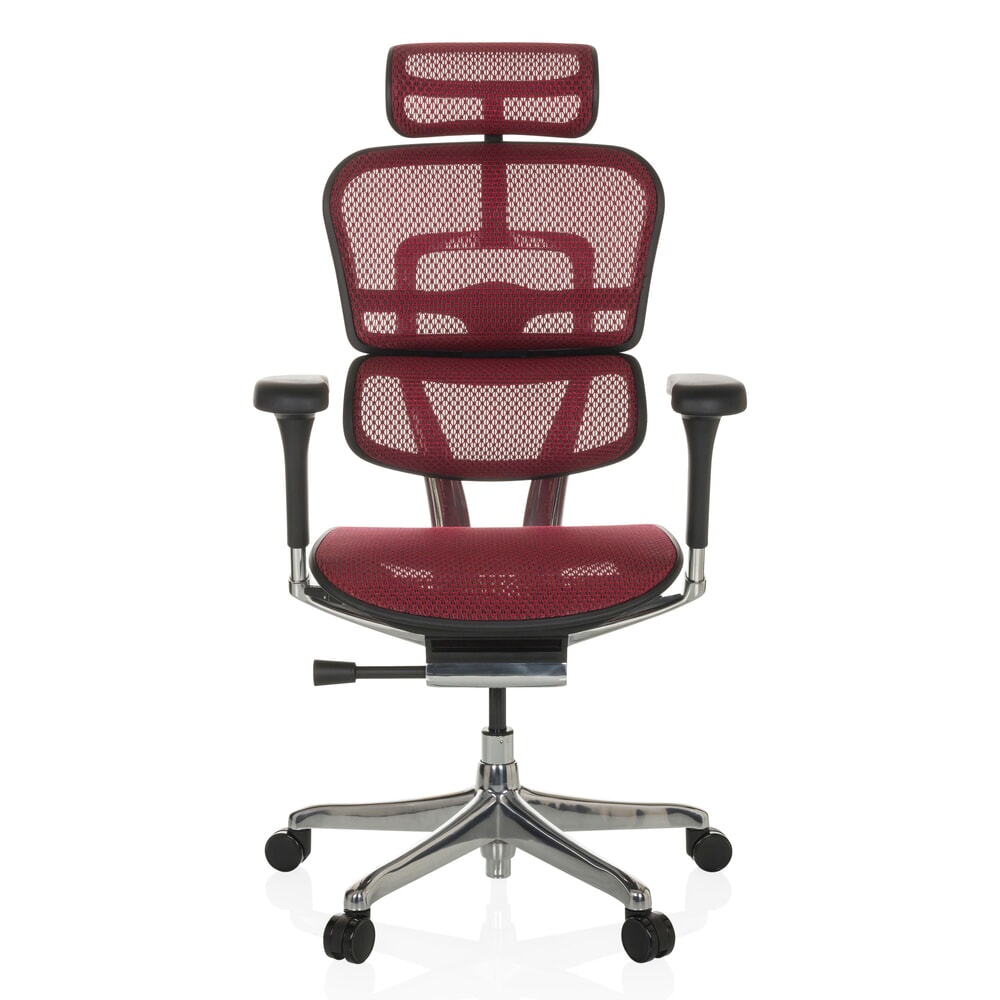 Produktabbildung Nr. 1: hjh OFFICE Chefsessel ERGOHUMAN GEN2, Tragkraft 150 kg, Netzstoff, Sitzhöhe 480 - 590 mm, rot