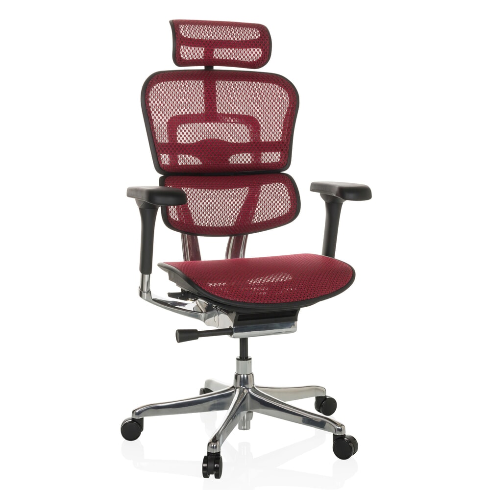 Produktabbildung Nr. 5: hjh OFFICE Chefsessel ERGOHUMAN GEN2, Tragkraft 150 kg, Netzstoff, Sitzhöhe 480 - 590 mm, rot