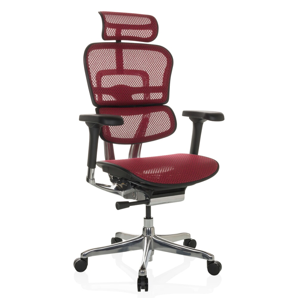 Produktabbildung Nr. 6: hjh OFFICE Chefsessel ERGOHUMAN GEN2, Tragkraft 150 kg, Netzstoff, Sitzhöhe 480 - 590 mm, rot