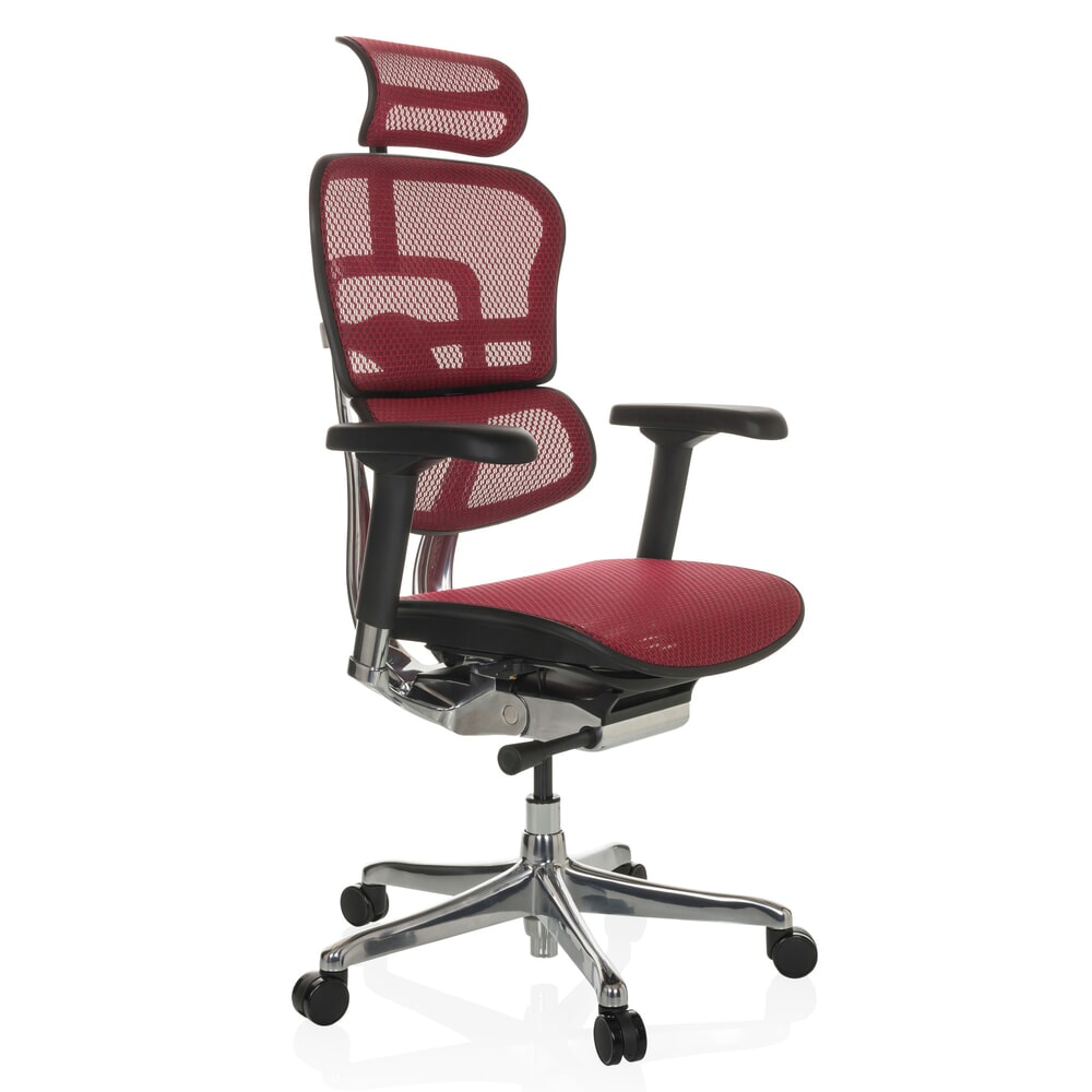 Produktabbildung Nr. 7: hjh OFFICE Chefsessel ERGOHUMAN GEN2, Tragkraft 150 kg, Netzstoff, Sitzhöhe 480 - 590 mm, rot