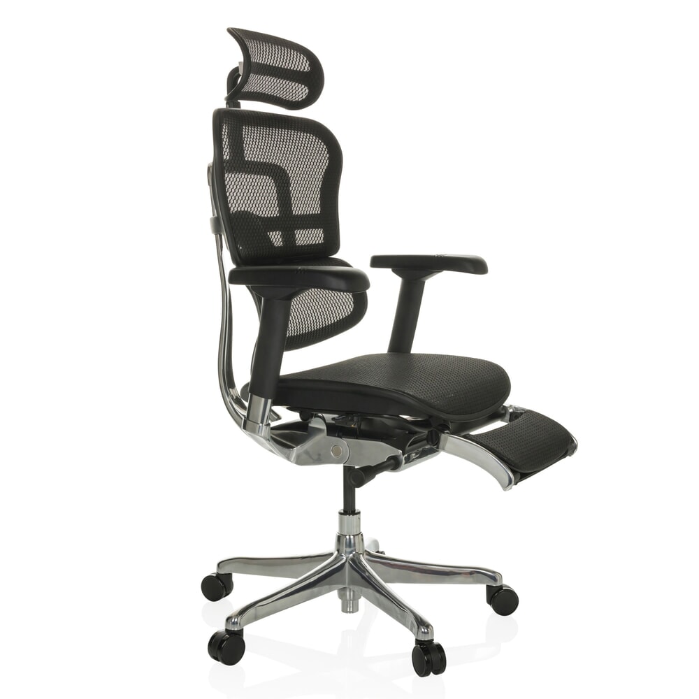 Produktabbildung Nr. 7: hjh OFFICE Chefsessel ERGOHUMAN PLUS LEGPRO GEN2, Tragkraft 150 kg, mit Beinablage, Netzstoff, Sitzhöhe 480 - 580 mm, schwarz