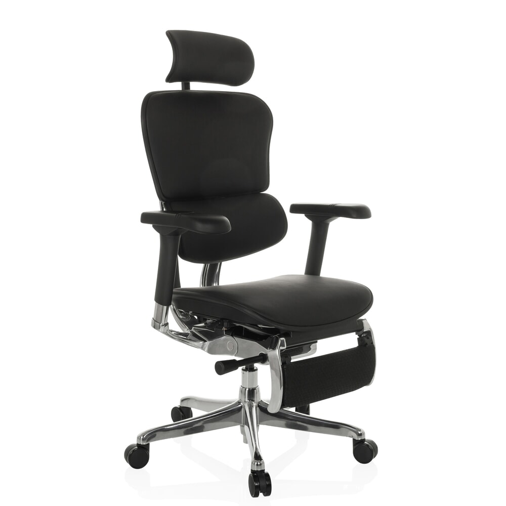 Produktabbildung Nr. 8: hjh OFFICE Chefsessel ERGOHUMAN PLUS LEGPRO GEN2, Tragkraft 150 kg, mit Beinablage, Leder, Sitzhöhe 450 - 560 mm, schwarz