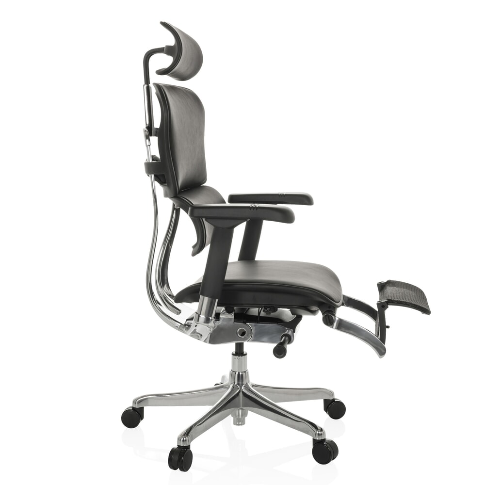 Produktabbildung Nr. 10: hjh OFFICE Chefsessel ERGOHUMAN PLUS LEGPRO GEN2, Tragkraft 150 kg, mit Beinablage, Leder, Sitzhöhe 450 - 560 mm, schwarz