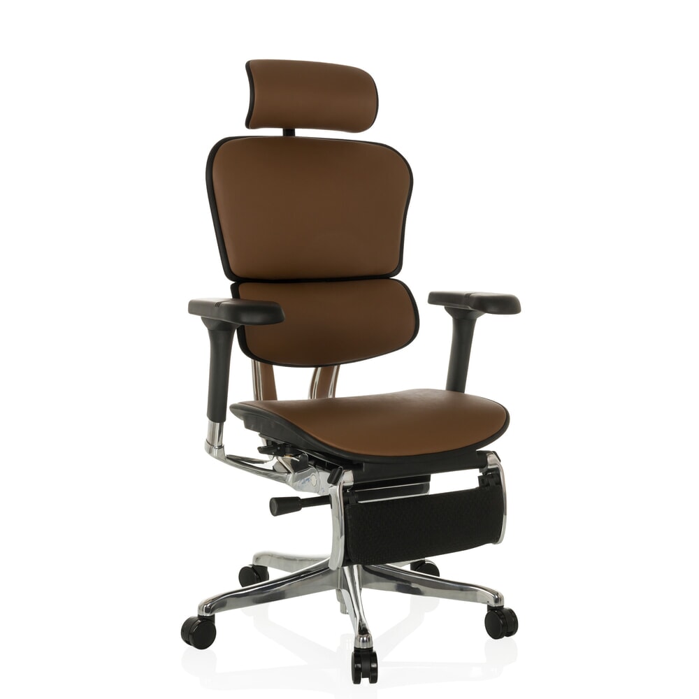 Produktabbildung Nr. 7: hjh OFFICE Chefsessel ERGOHUMAN PLUS LEGPRO GEN2, Tragkraft 150 kg, mit Beinablage, Leder, Sitzhöhe 450 - 560 mm, braun
