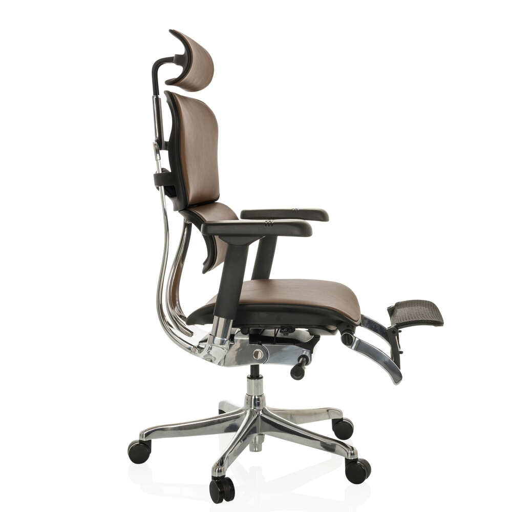 Produktabbildung Nr. 10: hjh OFFICE Chefsessel ERGOHUMAN PLUS LEGPRO GEN2, Tragkraft 150 kg, mit Beinablage, Leder, Sitzhöhe 450 - 560 mm, braun