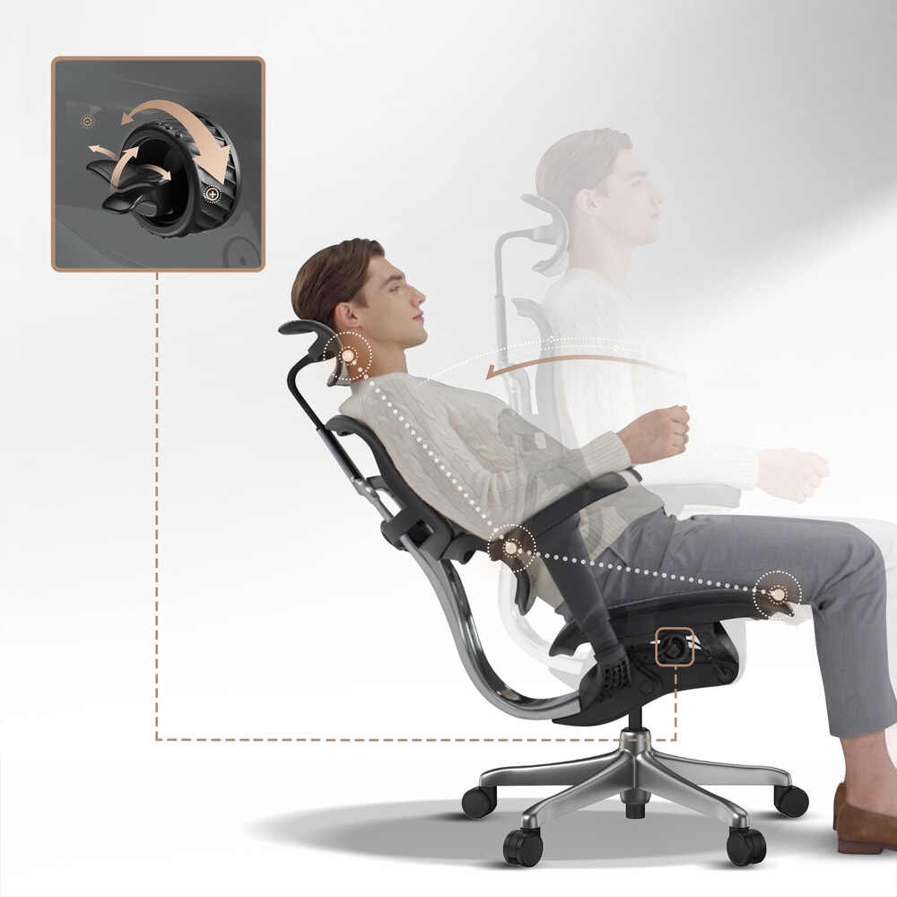 Produktabbildung Nr. 2: hjh OFFICE Chefsessel ERGOHUMAN SIGNATURE GEN2, Netzrückenlehne, Tragkraft 120 kg, Sitzhöhe 490 - 590 mm, schwarz