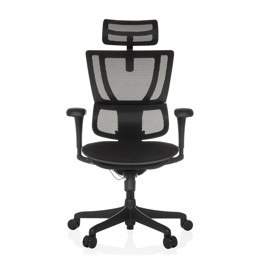 Produktabbildung: hjh OFFICE Chefsessel ERGOHUMAN SLIM ECO F GEN2, mit flexibler Rückenlehne, Tragkraft 120 kg, Höhe 1120 - 1340 mm, Stoffsitz, schwarz